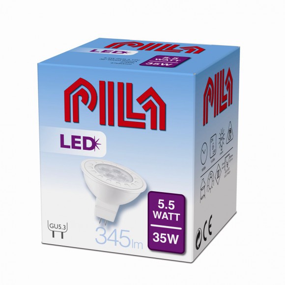 LED žárovka úsporná Philips 5,5W -> 35W GU5.3 - PILA LED SPOT LV 35W GU5.3 827 12V 36D ND