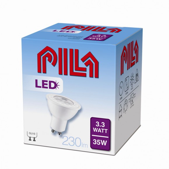 LED žárovka úsporná Philips 3,3W -> 35W GU10 - PILA LED SPOT MV 35W GU10 827 36D ND