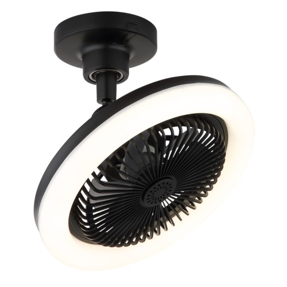 Globo 03680S LED ventilátor s osvětlením LIDEA  | 20W integrovaný LED zdroj | 1030lm | 3000-6500K | dálkové ovládání | stmívač | ventilátor | černá
