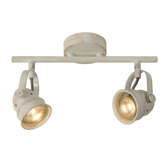 Lucide 77974/10/21 LED stropní svítidlo Cigal 2x5W | GU10 | 700lm | 2700K - starožitná bílá