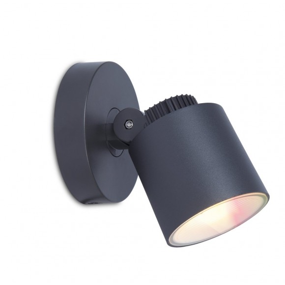 Lutec 6609204118 LED venkovní nástěnná lampa Explorer 1x7W | RGB | 430lm | 2700-6500K | IP54 - inteligentní, s nastavitelnou hlavou