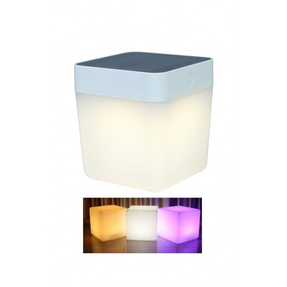 Lutec 6908003331 LED venkovní stolní solární lampička Table Cube 1x1W | 100lm | RGB | 2700-6500K | IP44 - přenosná