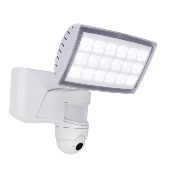 Lutec 7629502331 LED venkovní reflektor s kamerou a senzorem Peri 1x25W | 5000K | IP44 - inteligentní, s nastavitelnou hlavou