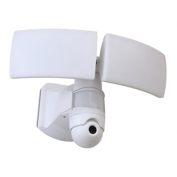 Lutec 7632401053 LED venkovní reflektor s kamerou a senzorem Libra 1x38W | 3000lm | 5000K | IP44 - inteligentní, 2 nastavitelné hlavy