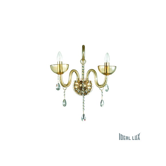 nástěnné svítidlo Ideal lux CANALETTO AP2 Ambra 2x40W E14 - jantar