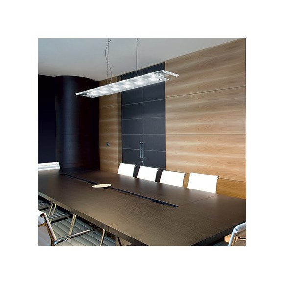 Ideal Lux 007465 LED závěsné stropní svítidlo Office 6x3W | 1080lm | 3300K - chrom