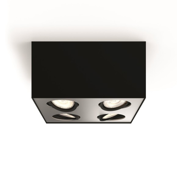 Philips 50494/30/P0 LED stropní bodové svítidlo Box 4x4,5W | 2000lm | 2200-2700K - stmívatelné, EyeComfort, černá
