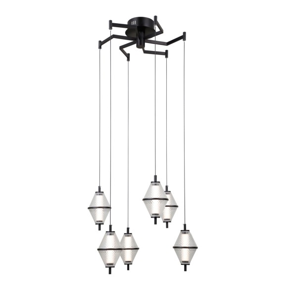 Italux PND-34395-6-BK LED závěsné stropní svítidlo Fuente | 30W LED | 1795lm | 3000K