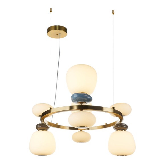 Italux PND-94981-4B-GD LED závěsné stropní svítidlo Evans | 33W integrovaný LED zdroj | 3000K | zlatá | opálová