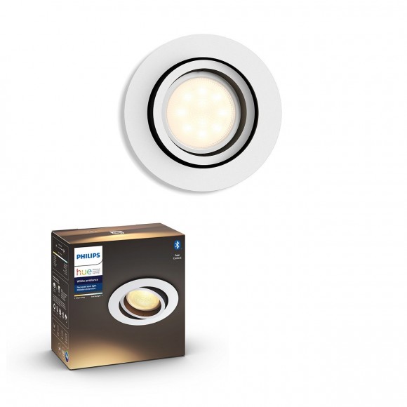 Philips Hue 50411/31/P9 LED zápustné svítidlo Milliskin 1x5,5W | GU10 | 250lm | 2200-6500K - Bluetooth, inteligentní