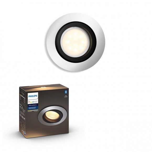 Philips Hue 50411/48/P9 LED zápustné svítidlo Milliskin 1x5,5W | GU10 | 250lm | 2200-6500K - Bluetooth, inteligentní
