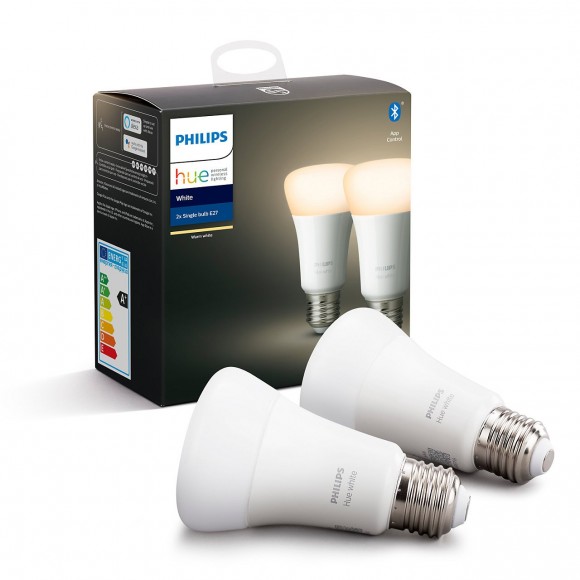 Philips Hue 8718696785270 sada 2x LED žárovka 1x9W | E27 | 806lm | 2700K - Bluetooth, White