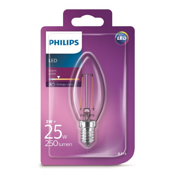 Philips 101383251 LED žárovka Classic 1x2W|E14|2700K