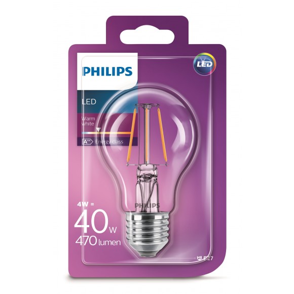 Philips 101383401 LED žárovka Classic 1x4W|E27|2700K