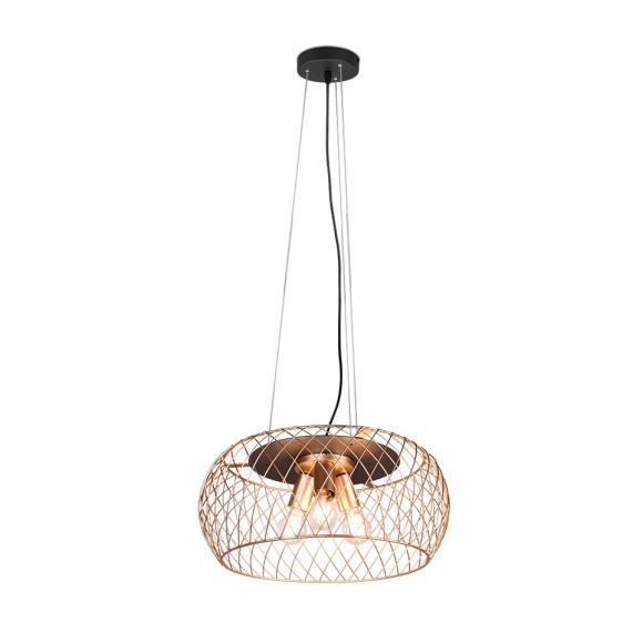 Trio 311100308 závěsné stropní svítidlo Tamil 3x40W | E27 - nastavitelná výška, mosaz