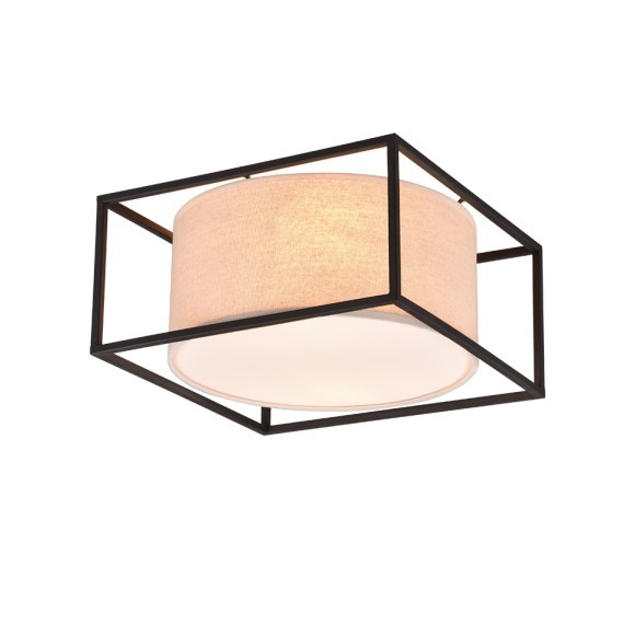 Trio 603100244 přisazené stropní svítidlo Ross 2x25W | E27 | IP20 - matná černá, béžová