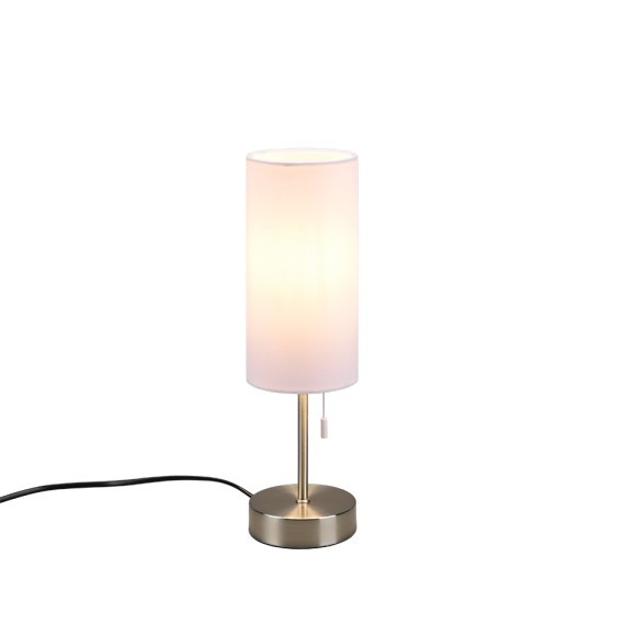Trio R51051007 stolní svítidlo Jaro 1x25W | E27 - USB, tahový spínač, nikl, bílá