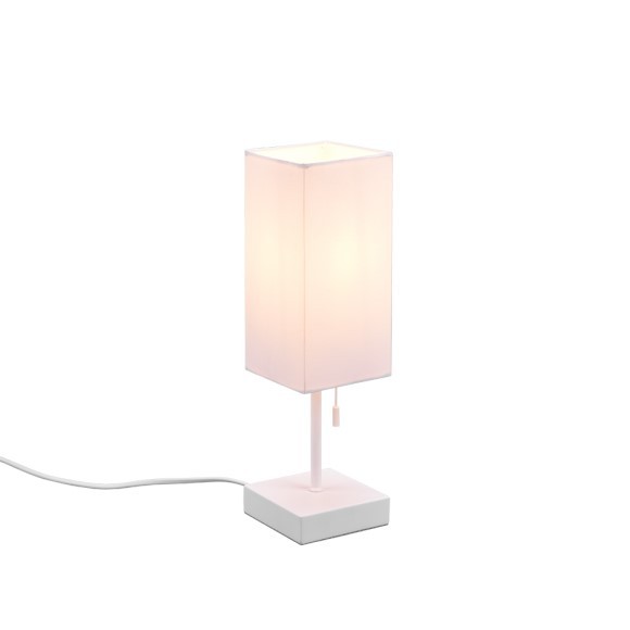 Trio R51061031 stolní lampa Ole 1x25W | E27 - tahový spínač, USB, bílá