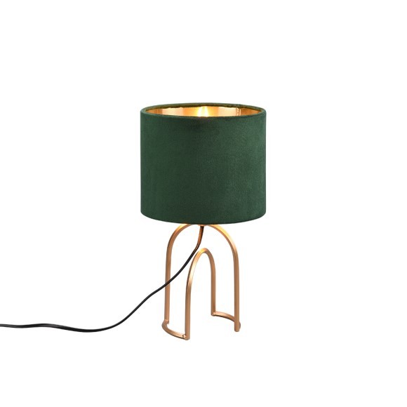 Trio R51131015 stolní svítidlo Grace 1x40W | E14 - kabelový spínač, zlatá, zelená