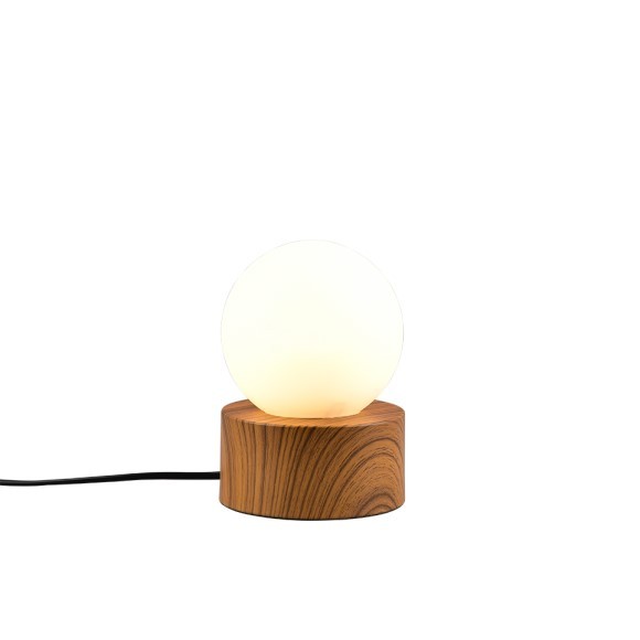Trio R59051035 stolní lampa Countess 1x25W | E14 | IP20 - funkce dotykového rozsvěcení/zhasínání, imitace dřeva, bílá