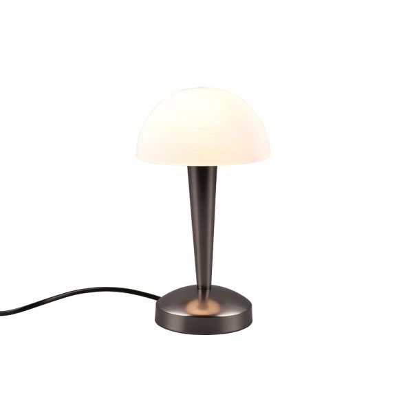 Trio R59561120 LED stolní lampa Canaria 1x4,9W | E14 | IP20 | 470lm | 3000K - dotyková funkce rozsvěcení/zhasínání, černý chrom, bílá