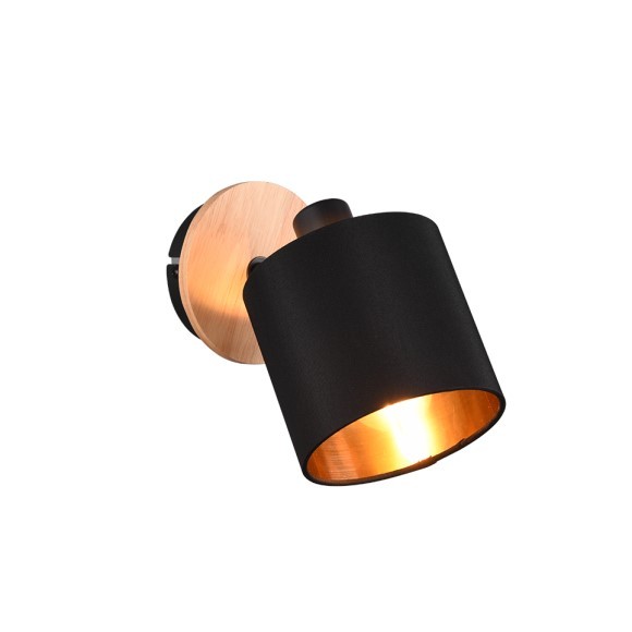 Trio R81331030 nástěnné svítidlo Tommy 1x28W | E14 - černá, dřevo