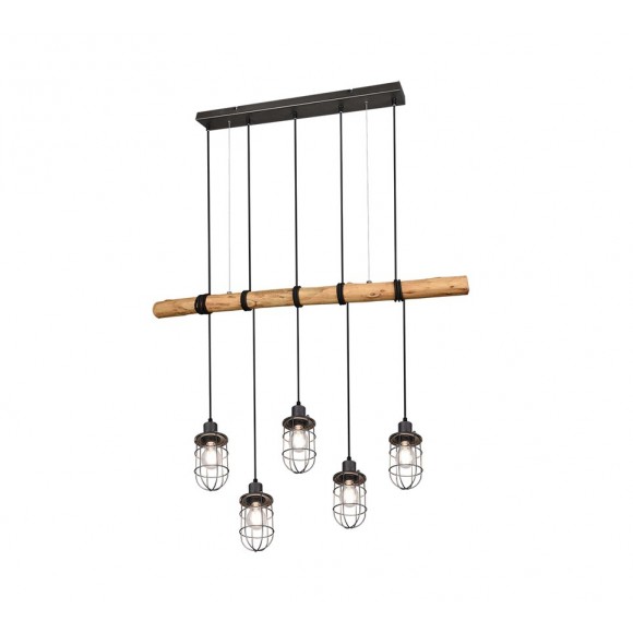 Trio 308100567 závěsné stropní svítidlo Forester 5x42W | E27 | IP20 - antický nikl s černou