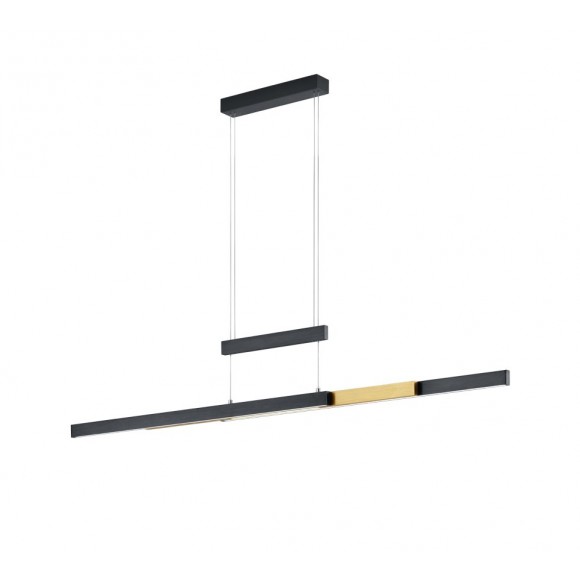 Trio 375310502 LED závěsné stropní svítidlo Trajan 1x45W | 5300lm | 2700-5000K - nastavitelná výška a šířka, funkce 4level touch, černá