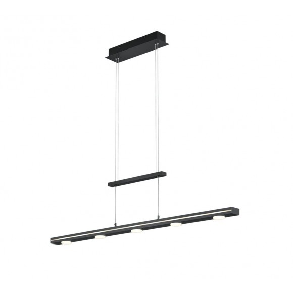 Trio 379190732 LED závěsný lustr Lacal 7x3,5W | 2450lm | 3000-5000K | IP20 - horní/spodní osvětlení, nastavitelná výška, nastavení teploty osvětlení, 3 stupňové stmívání, dotykový spínač, černá