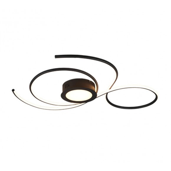 Trio 623419232 LED přisazené stropní svítidlo Jive 1x48W | 5600lm | 2700-6000K - stmívatelné, noční režim, dálkové ovládání, oddělené vypínače, černá