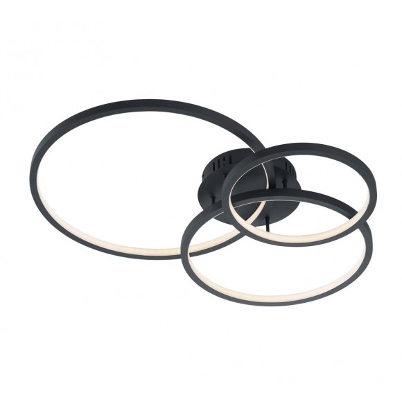 Trio 652710342 LED přisazené stropní svítidlo Aaron 1x36W | 3000lm | 3000-6000K | IP20 | RGBW - stmívatelné, nastavení teploty osvětlení, paměťová funkce, dálkové ovládání, technologie WiZ, antracit