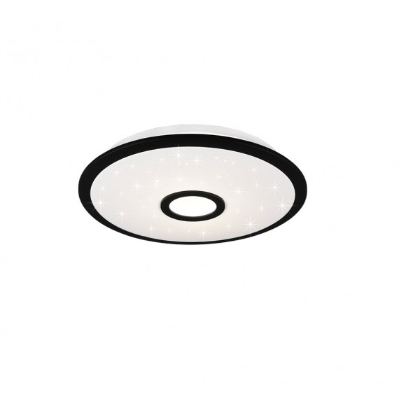 Trio 679114232 LED stropní svítidlo Okinawa 1x18W | 1800lm | 3000-5500K - třpytivý efekt, stmívatelné, dálkové ovládání, noční režim, nastavení teploty osvětlení, paměťová funkce, bílá, černá
