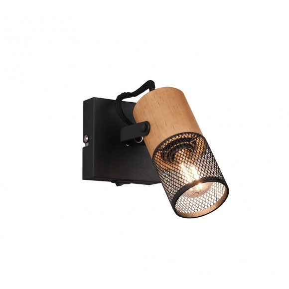 Trio 804370132 nástěnná lampa Tosh 1x15W | E14 | IP20 - vypínač na těle, černá s hnědou