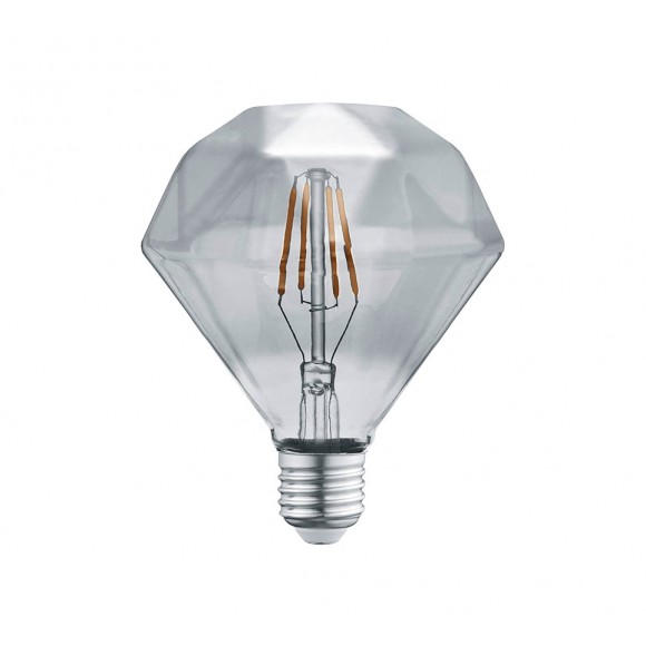 Trio 902-454 LED designová filamentová žárovka Diamant 1x4W | E27 | 140lm | 3000K - kouřové sklo
