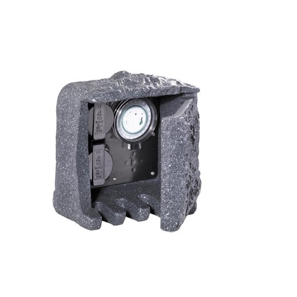 Trio 9961-11 zahradní zásuvky s časovačem - typ schuko, kámen