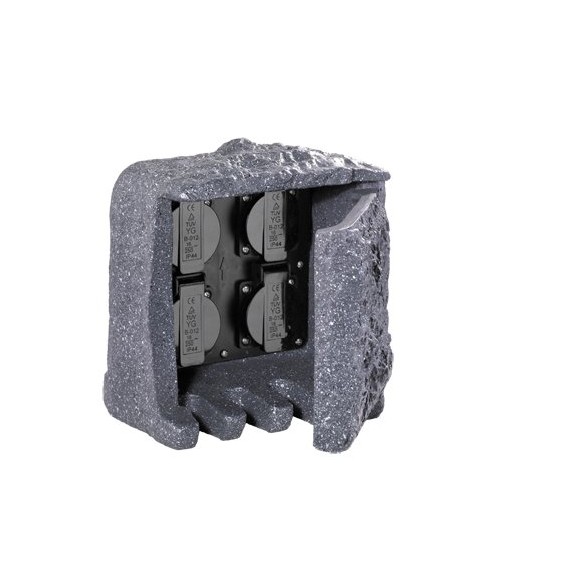 Trio 9962-11 zahradní zásuvky - typ schuko, kámen