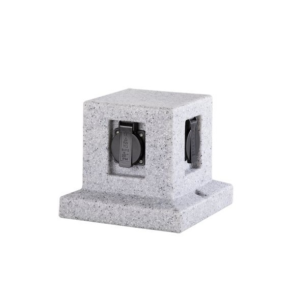 Trio 9963-11 zahradní zásuvky - typ schuko, dekor mramoru