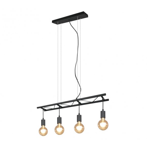 Trio R30644002 závěsné stropní svítidlo Ladder 4x10W | E27 - nastavitelná výška, dřevo, černá