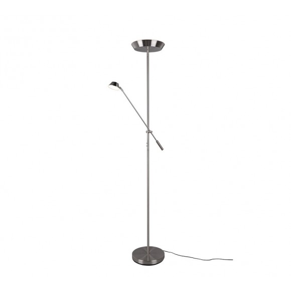 Trio R42321207 LED stojací svítidlo Haora 1x17W + 1x3,5W | 1760lm | 3000K | IP20 - 3 fázový stmívač na těle, oddělené vypínače na těle, nikl