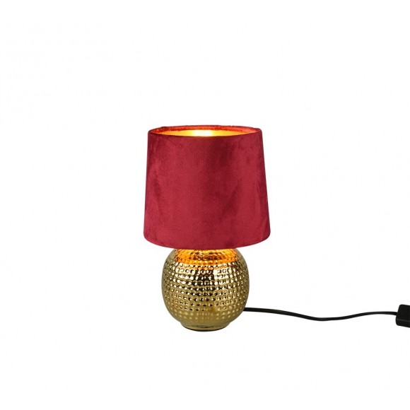 Trio R50821010 stolní svítidlo Sophia 1x40W | E14 | IP20 - kabelový spínač, zlatá s červenou