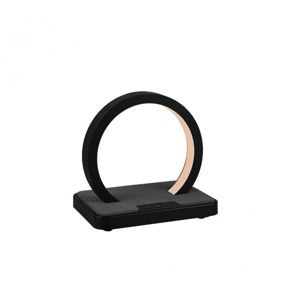 Trio R52081132 LED stolní svítidlo s reproduktorem Beat 1x1W | SMD | 20lm | 3000K | RGB - 3 fázový dotykový stmívač, USB, bluetooth, dobíjecí, matná černá