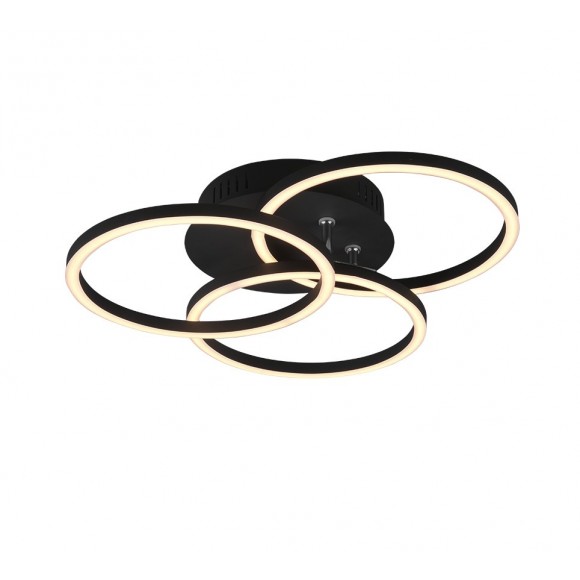 Trio R62823132 LED přisazené stropní svítidlo Circle 1x27W | 3100lm | 2700K-6000K - nastavitelné, stmívatelné, noční režim, dálkové ovládání, černá