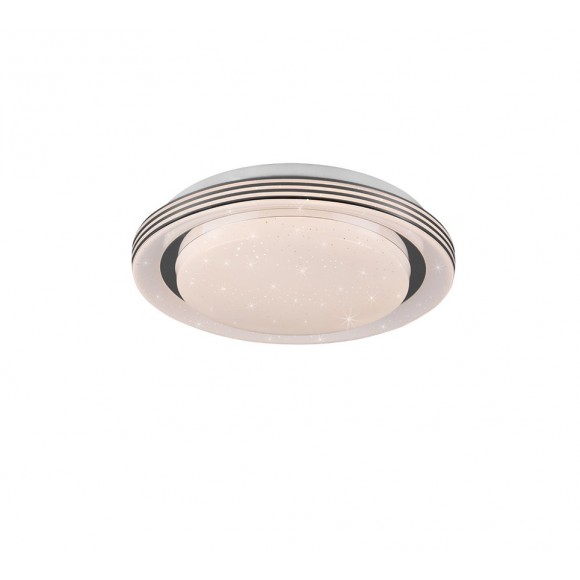 Trio R67042800 LED stropní svítidlo Atria 1x10.5W | 1080lm | 3000-6000K - stmívatelné, hvězdný efekt, dálkové ovládání, paměťová funkce, noční režim, bílá