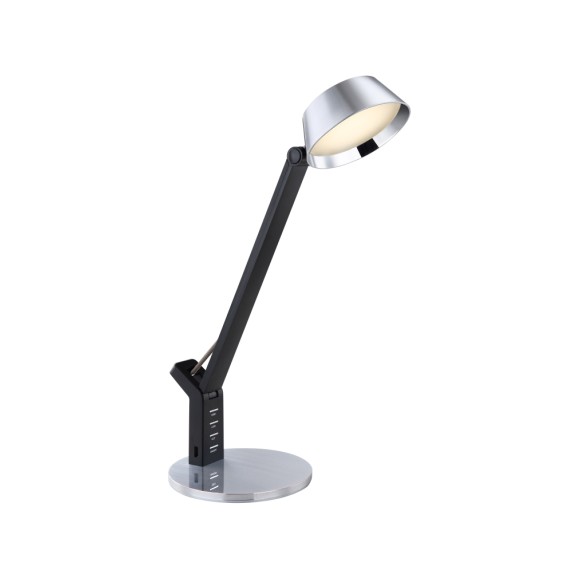 Globo 58422S LED stolní svítidlo Ursino 1x7W | 450lm | 3000-4000-6300K- dotykový spínač, stmívatelné, stříbrná, černá