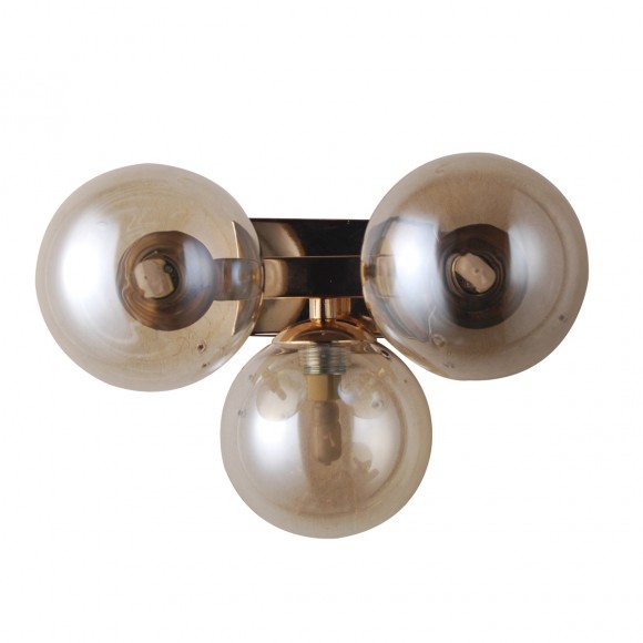 Italux WL-6161-3 GO+CO nástěnná lampa Marbelio 3x28W | G9 | IP20 - sklo, kov, barva zlatá/koňaková