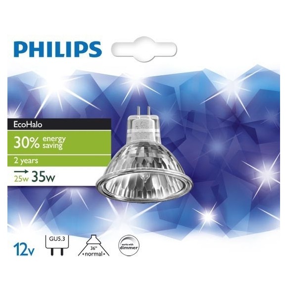 žárovka Philips 25W GU5.3 - EcoHalo 25W GU5.3 12V 36D.1BC/10