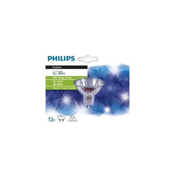 žárovka Philips 35W GU5.3 - EcoHalo 35W GU5.3 12V 36D 1BC/8 cutcase