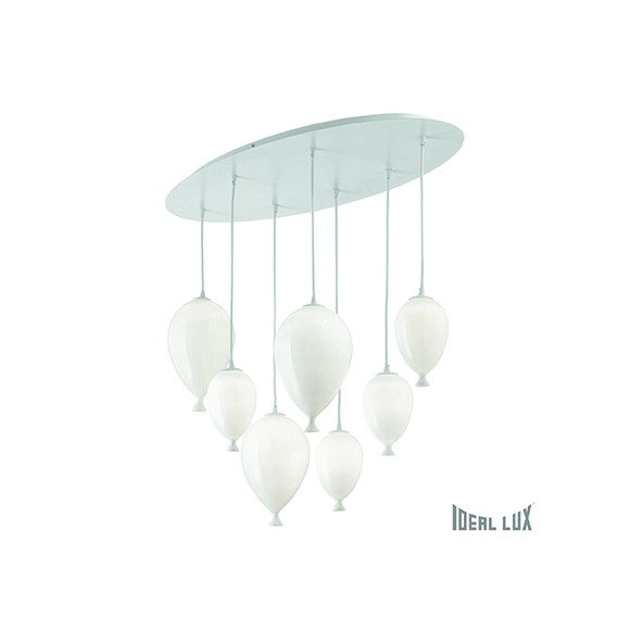 závěsné svítidlo Ideal lux Clown SP7 Bianco 7x40W - designová radost