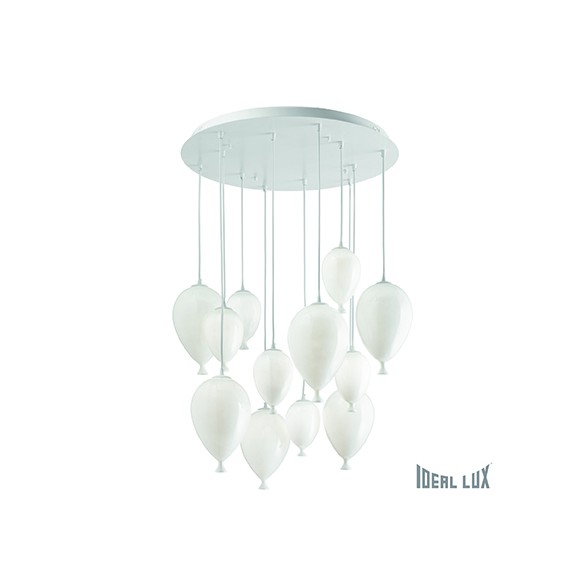 závěsné stropní svítidlo - lustr Ideal lux CLOWN 12X40W G9  - bílá