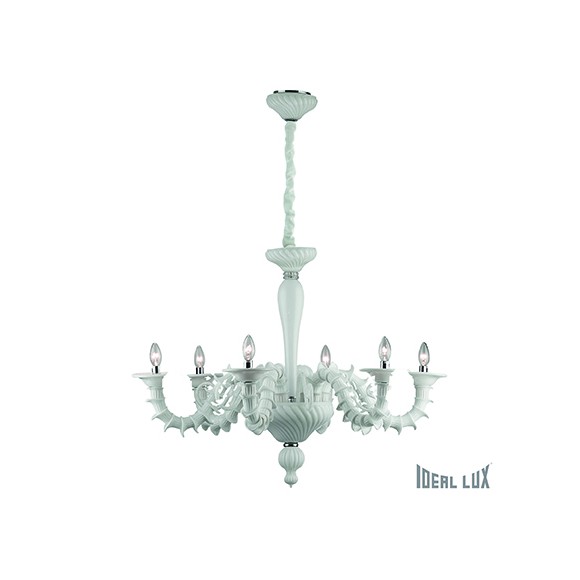 závěsné svítidlo - lustr Ideal lux CA 6x40W E14  - bílá